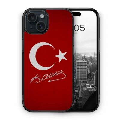 MUNIQASE Türkei + Atatürk Silikon Hülle für z.B. iPhone 12 13 14 15 16,Plus Pro Max uvm.