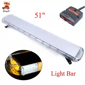 51" 96 LED Strobe Light Bar Amber White Response Emergency Beacon Warn Tow Truck - Picture 1 of 15