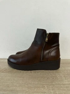 Graceland Women's Brown Faux Leather Zipped Up Ankle Boots UK(4)EU(37) OLS-BT020 - Picture 1 of 7