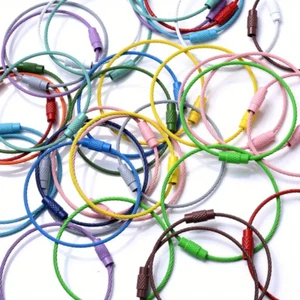 50mm Wire Round Cable for a Keychain with Screw Lock Choose Color - Picture 1 of 4