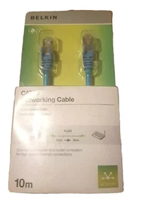 Cable de red Belkin RJ45 macho a macho rápido CAT5e blindado sin enganches de 10 m azul - Imagen 1 de 7