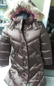 Girls Brown Insulated Gap Kids Bubble Coat XML - Picture 1 of 5