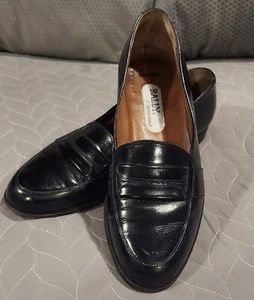 Continentals Bally of Switzerland BEDFORD Solid Black Penny Loafers Mens 9.5D - Picture 1 of 21