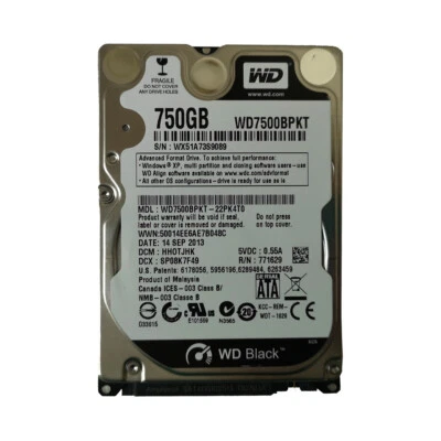 Western Digital 750GB WD7500BPKT Hard Drive 7200RPM 16MB SATA 2.5" Laptop HDD - Image 1 of 4