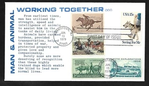 #1787 15c Seeing Eye Dogs- Working Together Cachet - Co FDC +#981/1128/1154/1243 - Picture 1 of 2