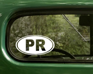 PR PUERTO RICO ABZIEHBILD 2 ovale Aufkleber für PKW LKW Laptop Fenster Stoßstange - Bild 1 von 1