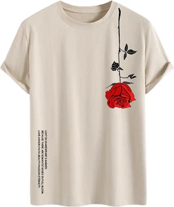 Mens Vintage Graphic Tees Short Sleeve Crewneck Casual Summer Mens T Shirts - Picture 1 of 12