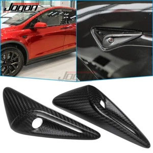 Matte Carbon Side Marker Camera Fender Cover For Tesla Model X Plaid 2023-2024 - Bild 1 von 12