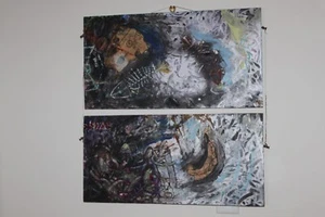 Outsider Art, Futuristisches Meeresleben. Over Under/Diptychon - Viel cool!! Von 2000  - Bild 1 von 12