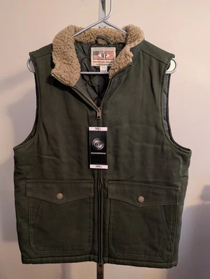 Chaleco verde oliva resistente a la intemperie S Workwear Products Heritage Brand para hombre Foto 1 de 3