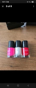 FM Makeup Nail Lacquer Polish Gel Finish Ultra Shine 10ml X 3 Pink Red White - Picture 1 of 6
