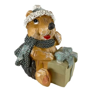 Feiertag Igel trägt Schal mit Geschenk Weihnachtsfigur 4,2 Zoll - Bild 1 von 7