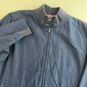 CRIQUET Herren Bomberjacke durchgehender Reißverschluss Taschen rot kariert gefüttert Freizeit Large - Bild 1 von 7