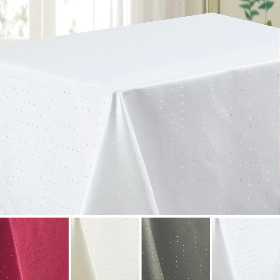 Tischdecke Tischtuch Punkte DAMAST Fleckabweisend Pflegeleicht Gastroqualität - Bild 1 von 1