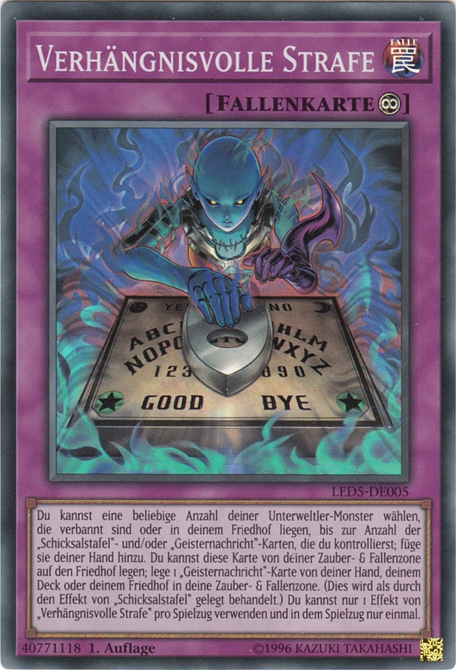 YU-GI-OH, VERHÄNGNISVOLLE STRAFE, SR, LED5-DE005, 1. Auflage, TOP - Bild 1 von 1