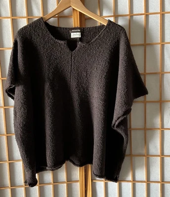 ESKANDAR WOMENS BROWN WOOL & CASHMERE OVERSIZED SWEATER/PONCHO  O/S - Image 1 of 4