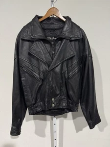 Vintage Wilson’s Leather Jacket Men’s M Full Zip Collard - Picture 1 of 12