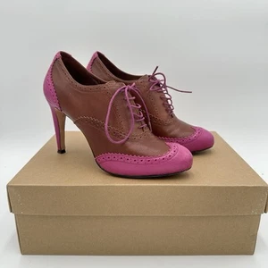 Cole Haan Air Lucinda Oxford Brown Pink Sneaker Heels Womens Size 9B Pumps Box - Picture 1 of 13