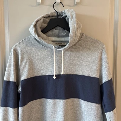 Abercrombie & Fitch Sudadera con Capucha Rugby Sudadera Gris Azul Rayas Para Hombres S Tela AF Foto 1 de 4