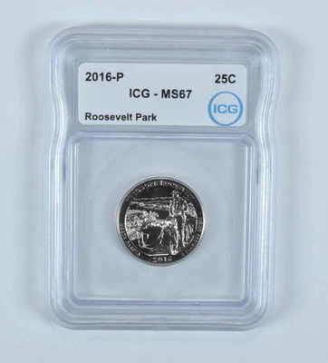 2016-P Washington Quarter ATB Roosevelt Park MS67 ICG *2583 - Image 1 of 4