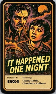 2025 Zendecks Movies IT HAPPENED ONE NIGHT art card Free Ship - Picture 1 of 2