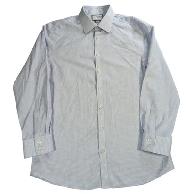Charles Tyrwhitt Mens 17 34 Extra Slim Fit Dress Shirt Blue Check Non Iron - Image 1 of 4