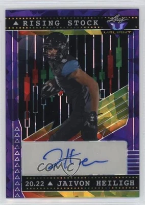 2022 Leaf Valiant Rising Stock Purple Crystals /10 Jaivon Heiligh #RS-JH1 Auto - Image 1 of 2