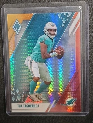 2021 Panini Phoenix Football Tua Tagovailoa Fire Burst #76 SP Miami Dolphins - Image 1 of 2