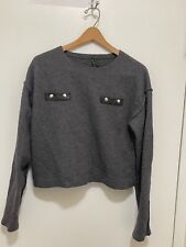 Pier Antonio Gaspari RARE Womens Charcoal Gray Virgin wool sweater knit ~ M / L