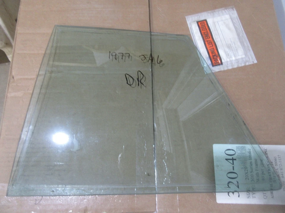 1977 Jaguar XJS rear quarter window side glass green factory tinted DRIVER - Image 1 of 1