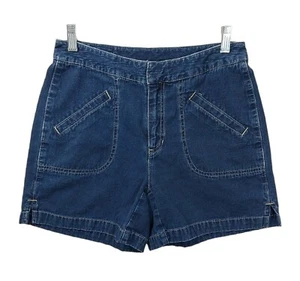 Liz Claiborne Lizwear Jeans Shorts Womens 8P Blue Mid Rise Pockets - Picture 1 of 9