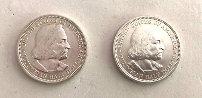 1892 & 1893 COLOMBIAN EXPO SILVER HALF DOLLARS GEM LUSTROUS BEAUTIES - Image 1 of 2