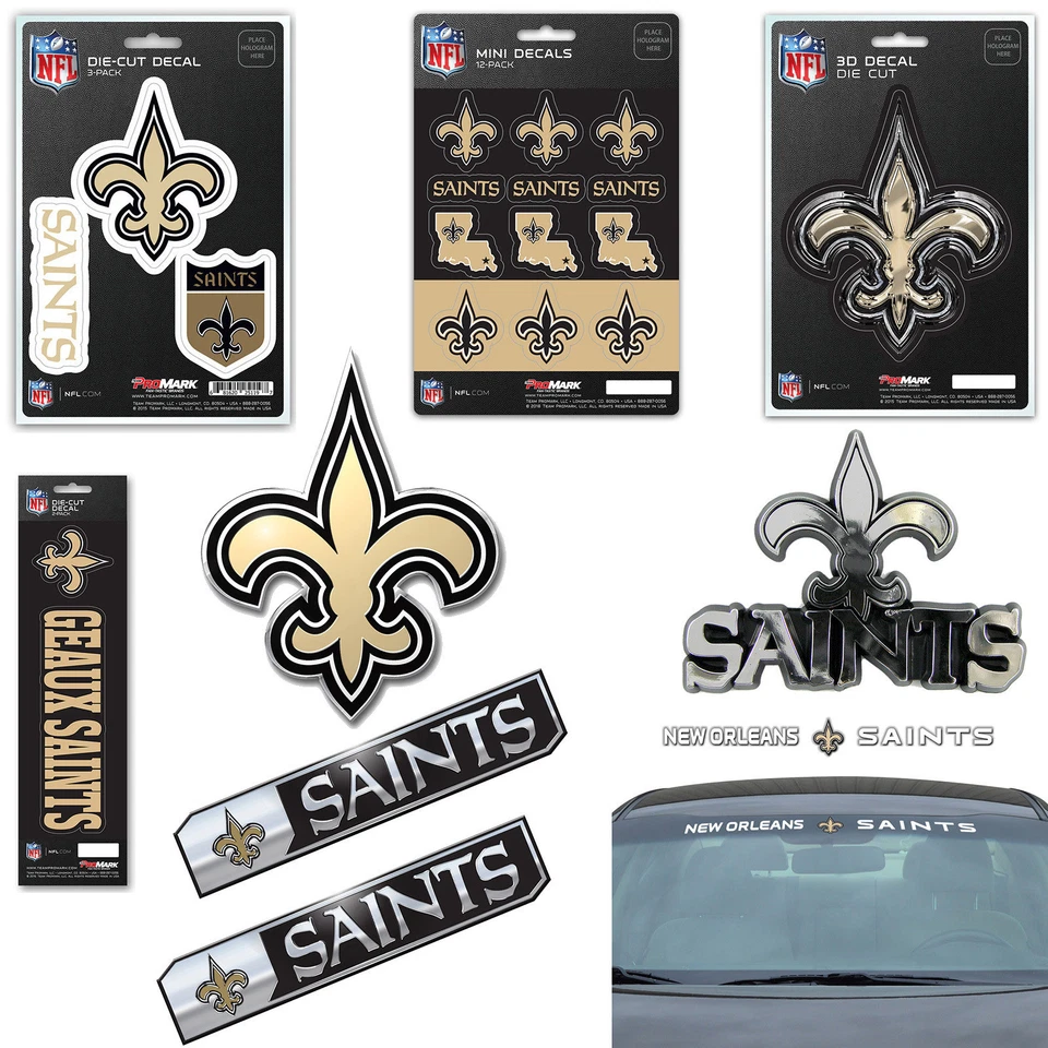 NFL New Orleans Saints Premium Vinyl Decal / Sticker / Emblem - Pick Your Pack - Image 1 of 1