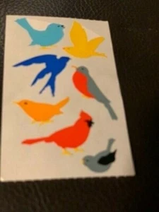 1 HOJA PEGATINAS RARAS DE LA SEÑORA GROSSMAN’S PÁJAROS ANTIGUOS - 21 PIEZAS - PÁJAROS - Imagen 1 de 6