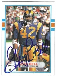Autographed GREG BELL Los Angeles Rams 1989 Topps Card #127 w/COA - Picture 1 of 1