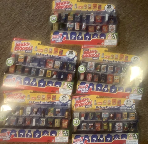 Lot of 5 Official Wacky Packages Minis 3D Puny Products 25 PIECES BRAND NEW Cover