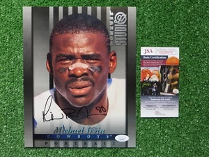 MICHAEL IRVIN SIGNED 8x10 DALLAS COWBOYS DONRUSS STUDIO CARD PHOTO JSA COA - Picture 1 of 5