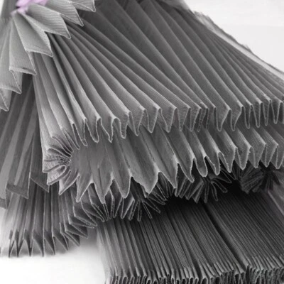 DIY Organ Pleated Organza Fabric Sheer Mesh Tulle Sewing Craft Material By Meter - Image 1 of 4