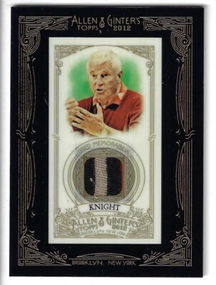 2012 Topps Allen & Ginter Bob Knight #AGR-BK Framed Mini Game Sweater Swatch - Image 1 of 2