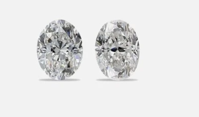 2 x 1.90 Ct Loose CVD Diamond Oval For Earrings  -D Color, FL CLARITY Certified - Image 1 of 4