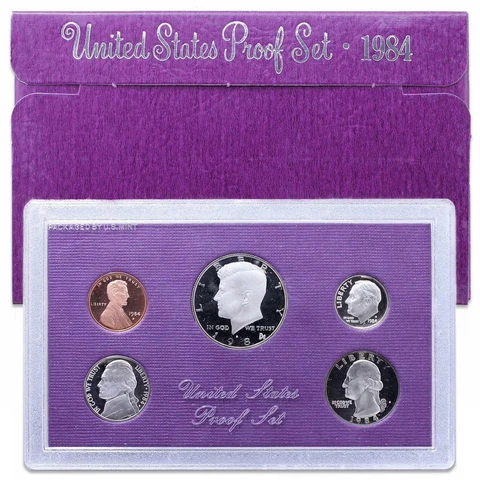 1984 S Proof Set Original Box 5 Coins US Mint Cover