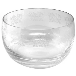 Cuenco de Cristal Grabado Dragón Galés Patrón Animo Vidrio Hogar Adorno Regalo - Imagen 1 de 1
