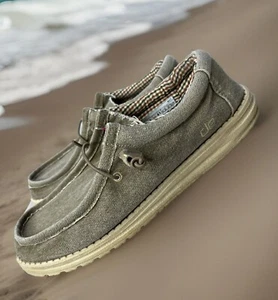 Zapatos deportivos informales Hey Dude para hombre Wally Nut de lona sin cordones para caminar EE. UU. 8 UE 41 - Imagen 1 de 12