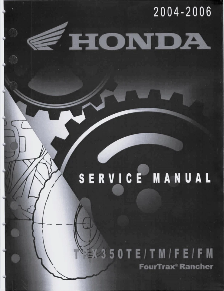 3hole Service Shop Manual Repair 2004-2006 Honda Rancher 350 TRX350 Fourtrax Foto 1 de 4