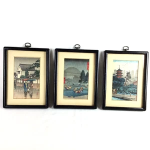 LOTTO xilografia giapponese MCM vintage Hiroaki Takahashi / Hiroshinge / Tomoe - Foto 1 di 14