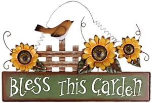 Metal Sunflower Welcome Sign Decorative Front Door Wall Plaque Decor Hanging Out - Picture 1 of 35