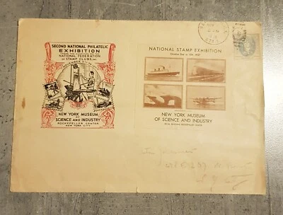 UNITED STATES NATIONAL STAMP EXHIBITION SPECIAL COVER CIRCULED YEAR 1938 - Image 1 of 2