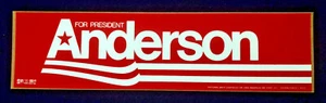 1980 John 'Anderson for President' pegatina/congresista de Illinois carrera independiente - Imagen 1 de 2