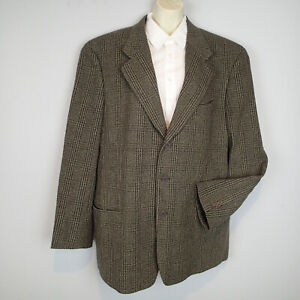 Mani Giorgio Armani Men’s Wool bl tweed plaid  Sport Coat Blazer Jacket 44L