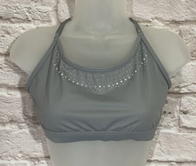 Victoria’s Secret Sport Gray Laser Cut Out Strappy Back Sports Bra Size L 9889 - Image 1 of 4